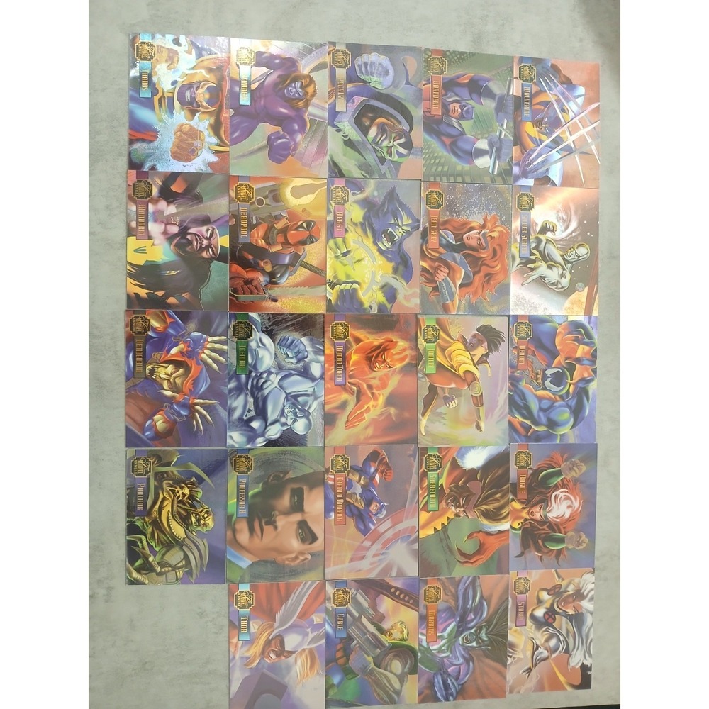 1995 Marvel Flair Annual Power Blast Complete Set 1–24 Foil Insert Cards NM